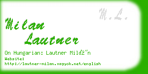 milan lautner business card